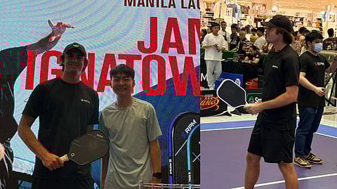 Professional pickleball players James Ignatowich and Mackonner Dy in the Philippines for the SM Pickleball Super Series on 11-12 April 2026.