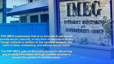 PNP-IMEG rejects Subic escort claims