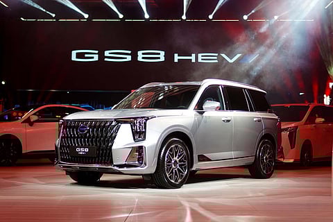 GAC displays the GS8 HEV at MIAS 2026 as part of its expanded hybrid lineup.