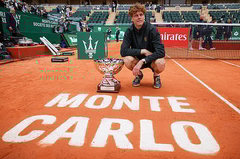JANNIK Sinner completes his return flight to the top after beating Carlos Alcaraz in straight set, 7-6 (7/5), 6-3, to capture the Monte Carlo Masters trophy.