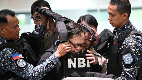 RAMIL Madriaga, the alleged bagman of Vice President Sara Duterte, is divested of his bulletproof vest as he attends an impeachment hearing at the House of Representatives in Quezon City.