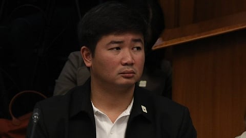 Former Department of Public Works and Highways Assistant District Engineer Brice Hernandez and state witness Sally Santos (from left to right)