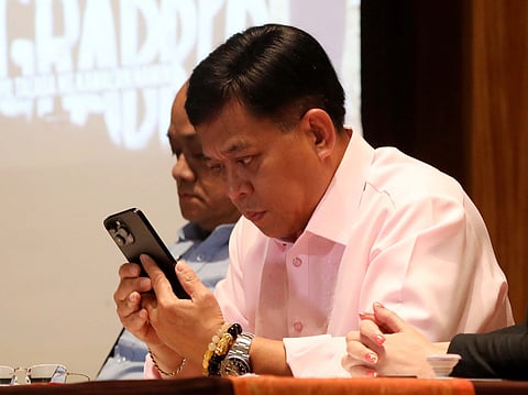 Atty. Raymund Palad, the legal counsel of Ramil Madriaga, and Pyra Lucas from the United Filipino Against Crime and Corruption showed the video to the media regarding the alleged large-scale land grabbing in Bataan linked to former Presidential Spokesperson Harry Roque during a briefing in Quezon City on Thursday, 18 December 2025.