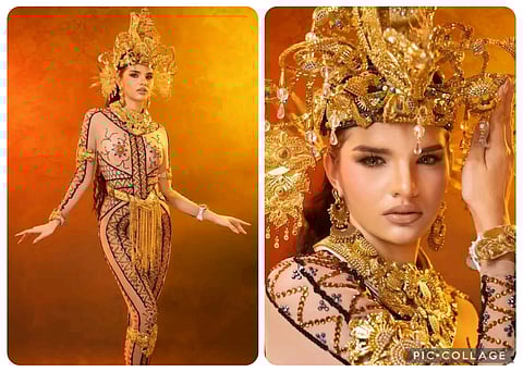 Catherine Wardels National Costume for 2026 Miss Universe Philippines Drawing inspiration from the Ibabaonon Pintados of Eastern Samar