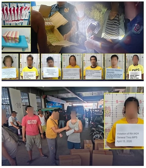 Simultaneous operations in Nueva Ecija collared eight law offenders and seized illegal drugs, firearms, and untaxed cigarettes worth over P186K on April 15.