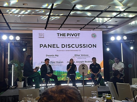 Business and industry stakeholders gather at a Nestlé-led forum, “The Pivot: The Road to a Net Zero Future,” held Thursday (16 April 2025) at Marco Polo Ortigas in Mandaluyong City, sharing best practices in sustainability and net-zero initiatives.