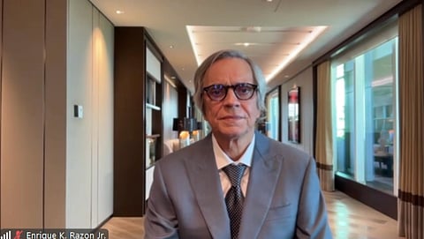 ICTSI chairman and president Enrique K. Razon, Jr. presides over the global ports operator's stockholders meeting on Thursday.