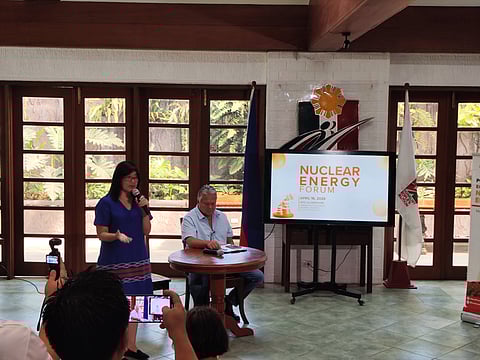Pangasinan 2nd District Rep. Mark O. Cojuangco and Alpas Pinas Lead Convenor Gayle Certeza leading the Nuclear Forum roundtable discussion Thursday at Quezon city.