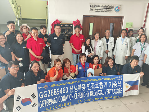 Global Rotary Club partnership led by Rotary Club of AIM at their turnover ceremony at the Ospital ng Maynila Medical Center, Thursday.