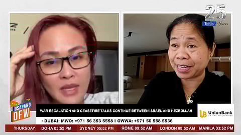 FILIPINA OFWs in Lebanon share their experiences during Usapang OFW, describing displacement, ongoing tensions, and their decision to remain abroad despite the risks posed by the Israel-Hezbollah conflict.