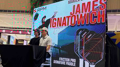 JAMES Ignatowich, founder of RPM Pickleball, and Toby Tiangco sit side by side during the championship match last Sunday at SM North EDSA.