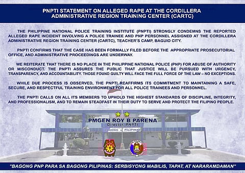 Police training institute probes rape complaint in Baguio