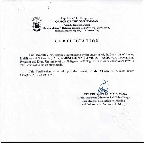 Leonen yet to answer SALN allegations