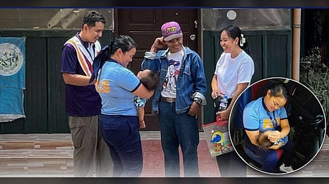 Policewoman assists examinee’s family