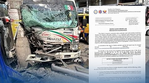 LTFRB suspends UV Express franchise following fatal crash