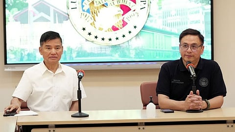 REPRESENTATIVE Jimmy Fresnedi (left) and Mayor Ruffy Biazon meet with Maynilad executives on Tuesday following the mayor’s formal request for an explanation and long-term solutions regarding persistent water interruptions in Muntinlupa.
