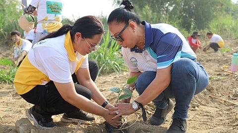 VOLUNTEERS take part in a tree-planting activity in Barangay Sta. Ana, San Mateo, Rizal, as part of a multi-sector effort to promote environmental protection and community-based climate resilience.