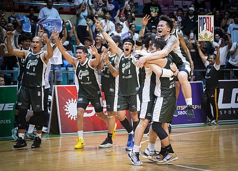 PAUL Desiderio and Cebu celebrate after escaping Batangas, 84-83, in the SportsPlus Maharlika Pilipinas Basketball League at the Pasay Astrodome late Wednesday.