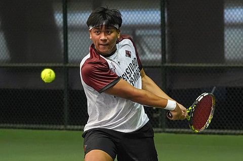 LANCE Jacob Fernandez displays his solid form to outduel Vicente Elberto Anasta, 6-2, 6-4, and secure a quarterfinal berth in the Philta Men’s Open at the Rizal Memorial Tennis Center on Thursday.