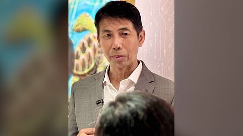 CARLO Malana, president and CEO of ST Telemedia Global Data Centres Philippines, speaks with reporters during an interview on the sidelines of the event.