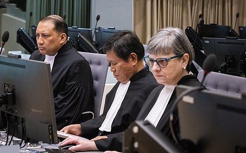 Drug war victims' counsel Gilbert Andres (leftmost)