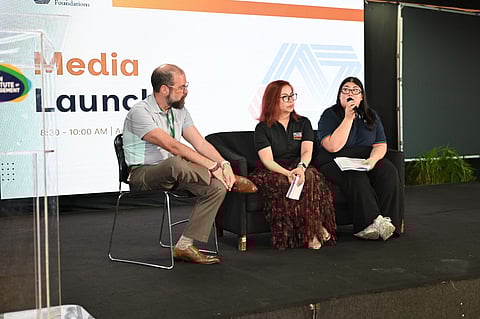 LCF leaders discuss the shift in CSR from isolation to collaboration — aligning shared strengths, common metrics, and a unified purpose to drive lasting impact. From left: Shem Jose Garcia, executive director of the Vivant Foundation and LCF chairperson; Melody M. del Rosario, president of the Metro Pacific Investments; and Katherine Anne A. Khoo, head of strategy and impact of the Ayala Foundation.