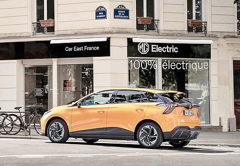 PARKED outside an MG Electric showroom in France, the company’s latest EV points to the wider rollout of its semi-solid state battery technology before year’s end.