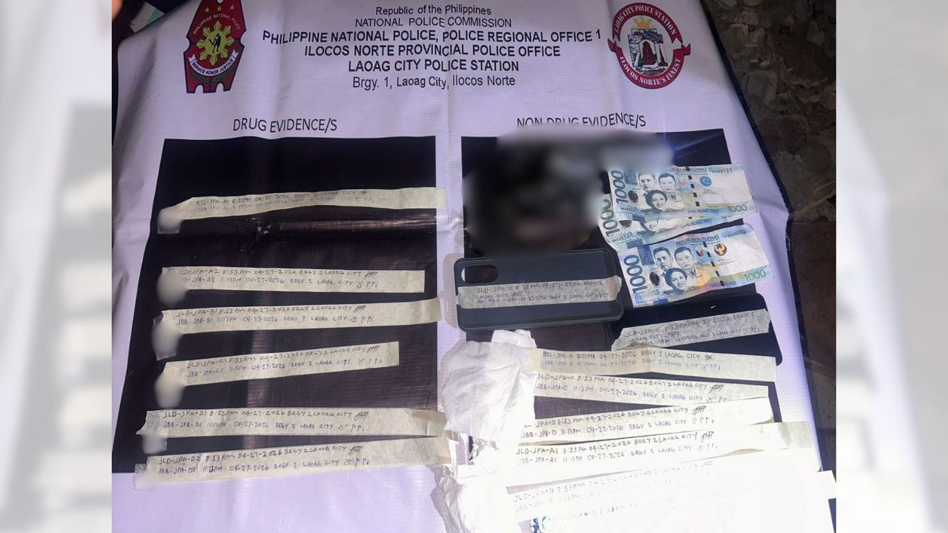 Construction worker nabbed in Laoag buy-bust; shabu, firearm seized