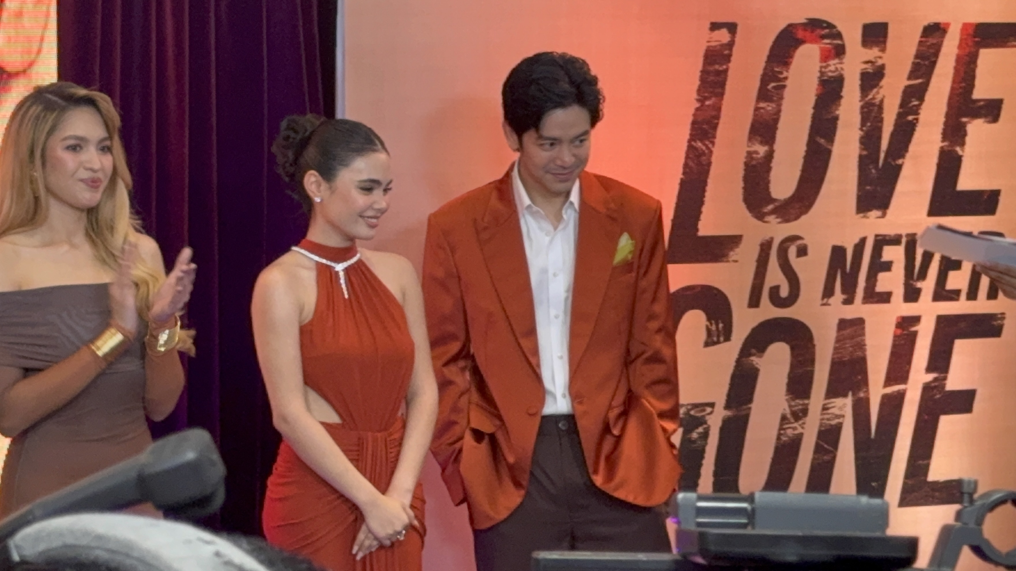 Joshua Garcia and Ivana Alawi at the blue carpet screening for Love Is Never Gone