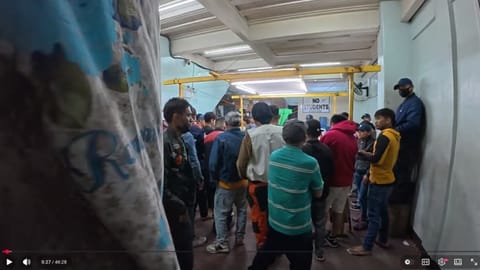 Photo grabs from the vlog that went viral capturing an alleged gambling den.