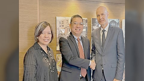 DIRECTOR General Eden Bar Tal of the Israeli Ministry of Foreign Affairs (3rd from left) shakes the hand of Trade Undersecretary and Board of Investment managing head Ceferino Rodolfo after a meeting in Israel for a possible collaboration for the exploration of critical minerals in the Philippines. Philippine Ambassador to Israel Aileen Mendiola joined the meeting.