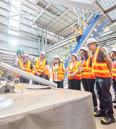 SENATOR Camille Villar (4th from right) tours the Nestlé Philippines’ biomass boiler facility in Cabuyao, Laguna.