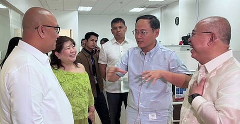 Land Transportation Chief Markus Lacanilao (left), Department of Transportation Secretary Giovanni Lopez (middle), and Land Transportation Franchising and Regulatory Board Chief Atty. Vigor Mendoza (right).