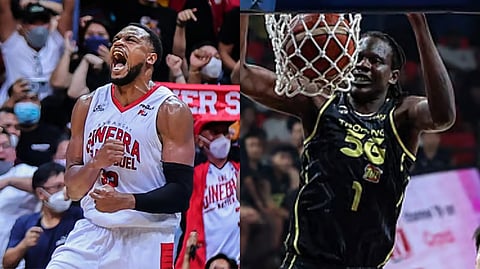 BARANGAY Ginebra import Justin Brownlee and TNT star Bol Bol