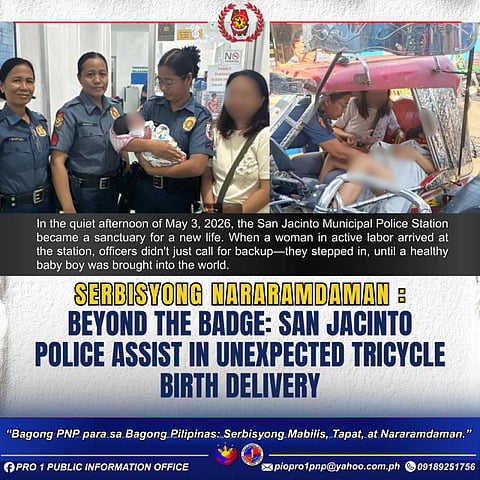 San Jacinto police assist in emergency tricycle birth delivery in Pangasinan