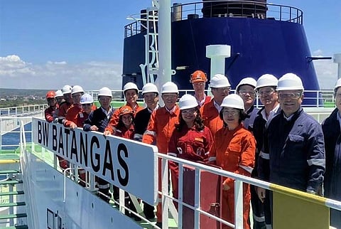 FORMER Japanese Prime Minister Fumio Kishida (3rd from right, front)’s recent Philippine visit included a tour of the Batangas LNG terminal, a critical First Gen energy infrastructure project with a 20 percent stake by Tokyo Gas. Kishiida and his party, along with First Gen execs are shown on board the BW Batangas, which is used for storage and re-gasification and supplies fuel to First Gen power plants San Lorenzo, San Gabriel, Santa Rita and Avion.