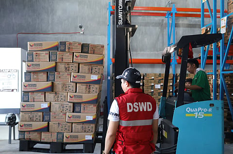 The Department of Social Welfare and Development (DSWD) Field Office V-Bicol Region immediately loaded 130 Family Food Packs (FFP) to vehicles bound to evacuation centers in Ligao City, Albay, Thursday, 7 May. (Photo from: DSWD Field Office 5 - Bicol Region).