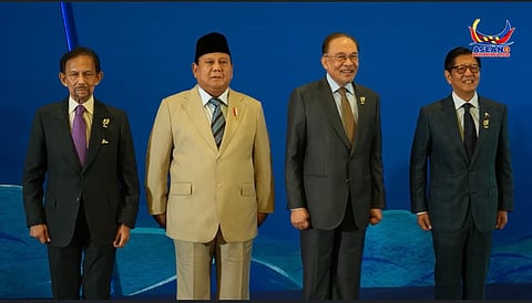 (From left to right) Brunei’s Sultan Hassanal Bolkiah, Indonesian President Prabowo Subianto, Malaysian Prime Minister Anwar Ibrahim and Philippine President Ferdinand Marcos.