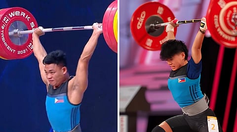 FILIPINO weightlifters Rose Jean Ramos and Dave Pacaldo