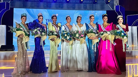THE newly crowned queens (from left) Miss Eco Teen Philippines Trexy Paris Roxas, Miss Teen Universe Philippines Catherine Wardle, Miss Charm Philippines Apriel Smith, Miss Cosmo Philippines Ysabella Ysmael, Miss Eco Philippines Jenrose Javier, Miss Supranational Philippines Allyson Hetland, Miss Tourism World Philippines Marian Arellano, and Miss Worldwide Philippines Nicole Borromeo.