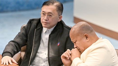 SENATOR Ronald ‘Bato’ Dela Rosa finds a consoling buddy in Senator Bong Go.