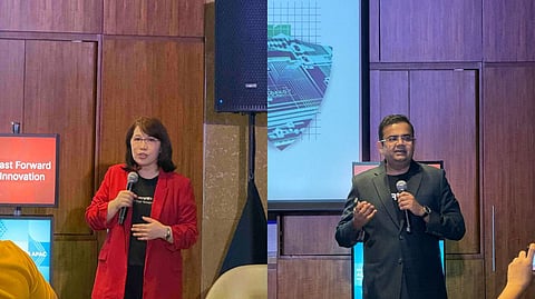 AI vs. AI. Fortinet Philippines country manager Bambi Escalante (left) and Asia and ANZ vice president for marketing and communications Rashish Pandey warn that artificial intelligence is reshaping the cyber battlefield, with organizations racing to defend against faster and more sophisticated AI-driven attacks. |