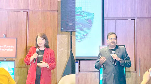 AI vs AI Fortinet Philippines country manager Bambi Escalante (left) and Asia and ANZ vice president for marketing and communications Rashish Pandey warn that artificial intelligence is reshaping the cyber battlefield, with organizations racing to defend against faster and more sophisticated AI-driven attacks.