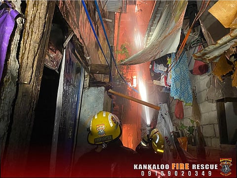 Fire breaks out and engulfs houses along Everlasting Street in Barangay Pasong Putik, Quezon City early Wednesday, May 13. (Photo from Kankaloo Fire Rescue Eagles)