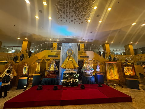 Faithful replicas of Canonically Crowned Marian Images are currently on display at USTs Flores de Mayo Exhibit