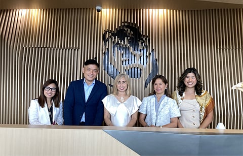 A PARTNERSHIP in wellness Reynalyn Tomada, operations director of Radlink Philippines Corporation; Darren Lim, SVP, Group CCO office, Fullerton Health; Carmie de Leon, country general manager, Radlink Philippines Corporation; Cathy Brillantes-Turvill, president of Nurture Wellness Village; and Emilia Vizconde, marketing at Nurture Wellness Village.