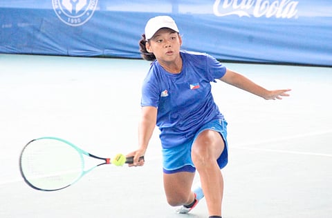 KYLA Caguioa delivers an impressive 6-0, 4-6 (10-4) win over Margaret Audry Abacan to reach the girls U14 semifinal of the Philta National Age Group Championships at the Rizal Memorial Tennis Center on Saturday.