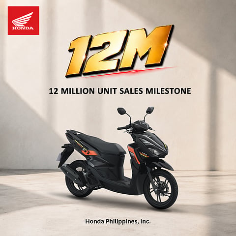 MILESTONE marks Honda Philippines’ 12-million cumulative motorcycle sales, with the Click125 tied to the company’s latest sales achievement.