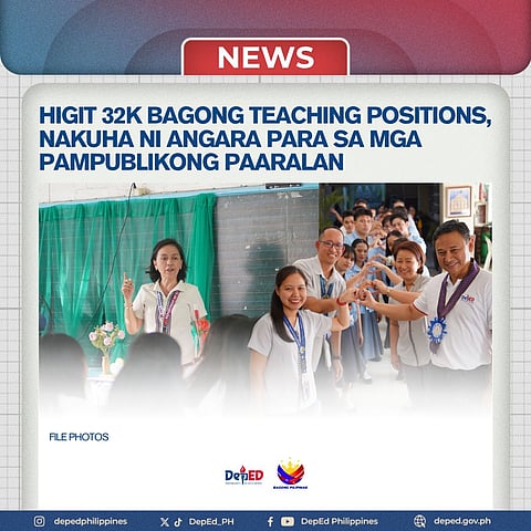 The national government approves over 32,000 new teaching posts for Sy 2026-2027.