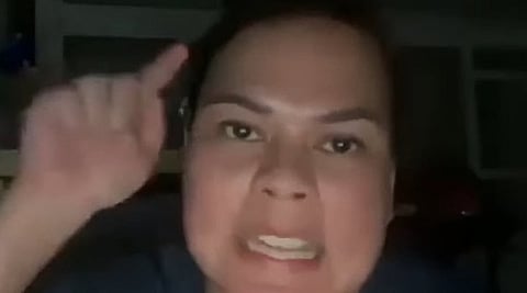 Screengrab from the video of Vice President Sara Duterte verbally threatening high-ranking officials through an online press conference in 2024